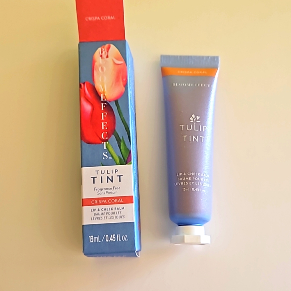 NWT Bloomeffects Tulip Tint Lip & Cheek Balm, 13ml Crispa Coral